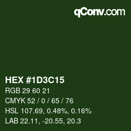 Color code: HEX #1D3C15 | qconv.com
