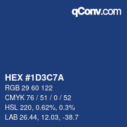 Color code: HEX #1D3C7A | qconv.com