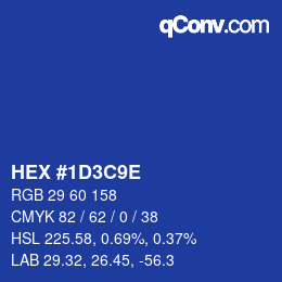 Color code: HEX #1D3C9E | qconv.com