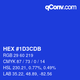 カラーコード: HEX #1D3CDB | qconv.com