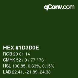 Color code: HEX #1D3D0E | qconv.com
