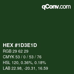 Color code: HEX #1D3E1D | qconv.com
