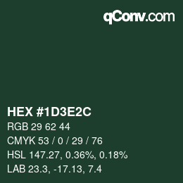 Color code: HEX #1D3E2C | qconv.com