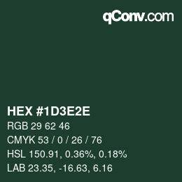 Color code: HEX #1D3E2E | qconv.com