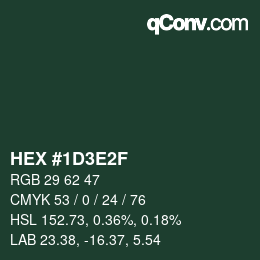Color code: HEX #1D3E2F | qconv.com