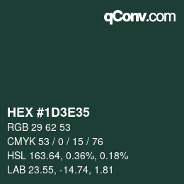 Color code: HEX #1D3E35 | qconv.com