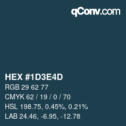 Color code: HEX #1D3E4D | qconv.com