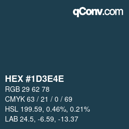 Color code: HEX #1D3E4E | qconv.com