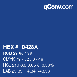 Code couleur: HEX #1D428A | qconv.com