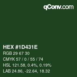 Color code: HEX #1D431E | qconv.com