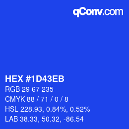 Color code: HEX #1D43EB | qconv.com