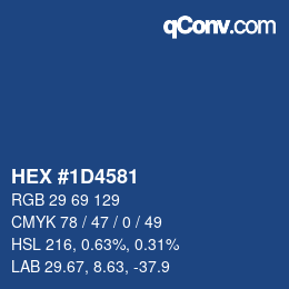 Color code: HEX #1D4581 | qconv.com