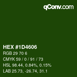 颜色代码: HEX #1D4606 | qconv.com