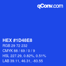 カラーコード: HEX #1D48E8 | qconv.com