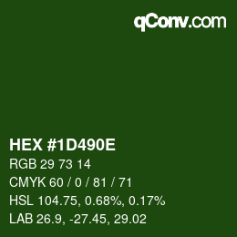 Color code: HEX #1D490E | qconv.com