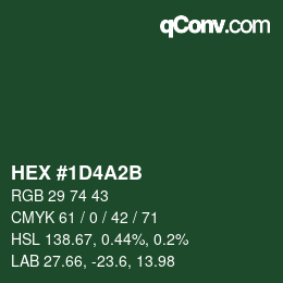 カラーコード: HEX #1D4A2B | qconv.com