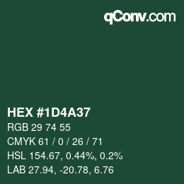 Color code: HEX #1D4A37 | qconv.com