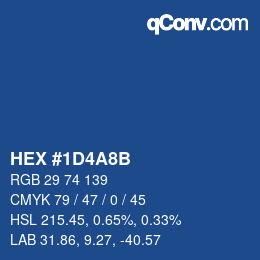 Color code: HEX #1D4A8B | qconv.com
