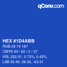 カラーコード: HEX #1D4ABB | qconv.com