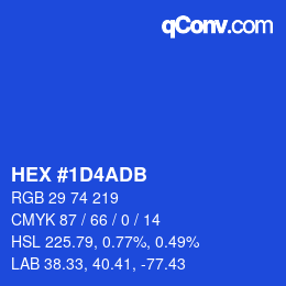 Color code: HEX #1D4ADB | qconv.com