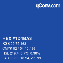 カラーコード: HEX #1D4BA3 | qconv.com