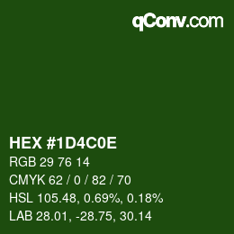Color code: HEX #1D4C0E | qconv.com