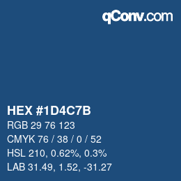 カラーコード: HEX #1D4C7B | qconv.com
