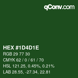 Color code: HEX #1D4D1E | qconv.com