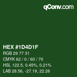 カラーコード: HEX #1D4D1F | qconv.com