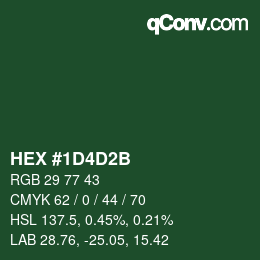 Color code: HEX #1D4D2B | qconv.com