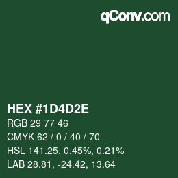 Color code: HEX #1D4D2E | qconv.com