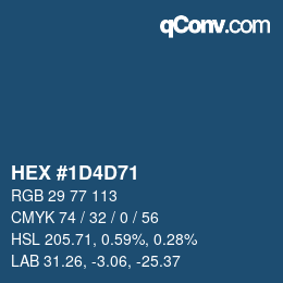 カラーコード: HEX #1D4D71 | qconv.com