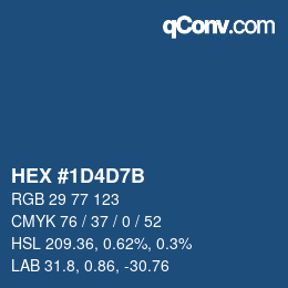 カラーコード: HEX #1D4D7B | qconv.com