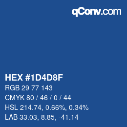 カラーコード: HEX #1D4D8F | qconv.com