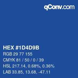 颜色代码: HEX #1D4D9B | qconv.com