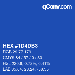 カラーコード: HEX #1D4DB3 | qconv.com