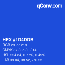 Color code: HEX #1D4DDB | qconv.com