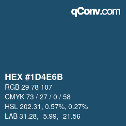 カラーコード: HEX #1D4E6B | qconv.com