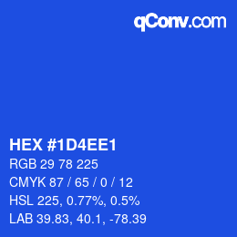 カラーコード: HEX #1D4EE1 | qconv.com