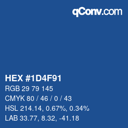 カラーコード: HEX #1D4F91 | qconv.com