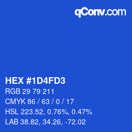 Color code: HEX #1D4FD3 | qconv.com