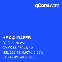 カラーコード: HEX #1D4FFB | qconv.com