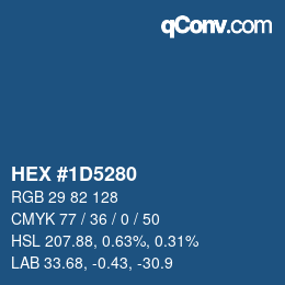 Color code: HEX #1D5280 | qconv.com