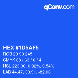 カラーコード: HEX #1D5AF5 | qconv.com