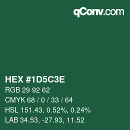 Color code: HEX #1D5C3E | qconv.com