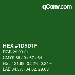カラーコード: HEX #1D5D1F | qconv.com