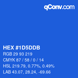 カラーコード: HEX #1D5DDB | qconv.com