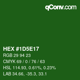 カラーコード: HEX #1D5E17 | qconv.com