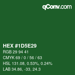 颜色代码: HEX #1D5E29 | qconv.com