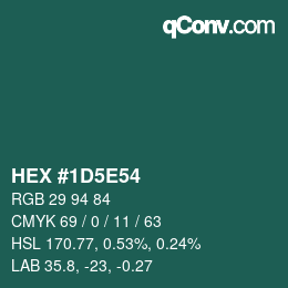 Color code: HEX #1D5E54 | qconv.com